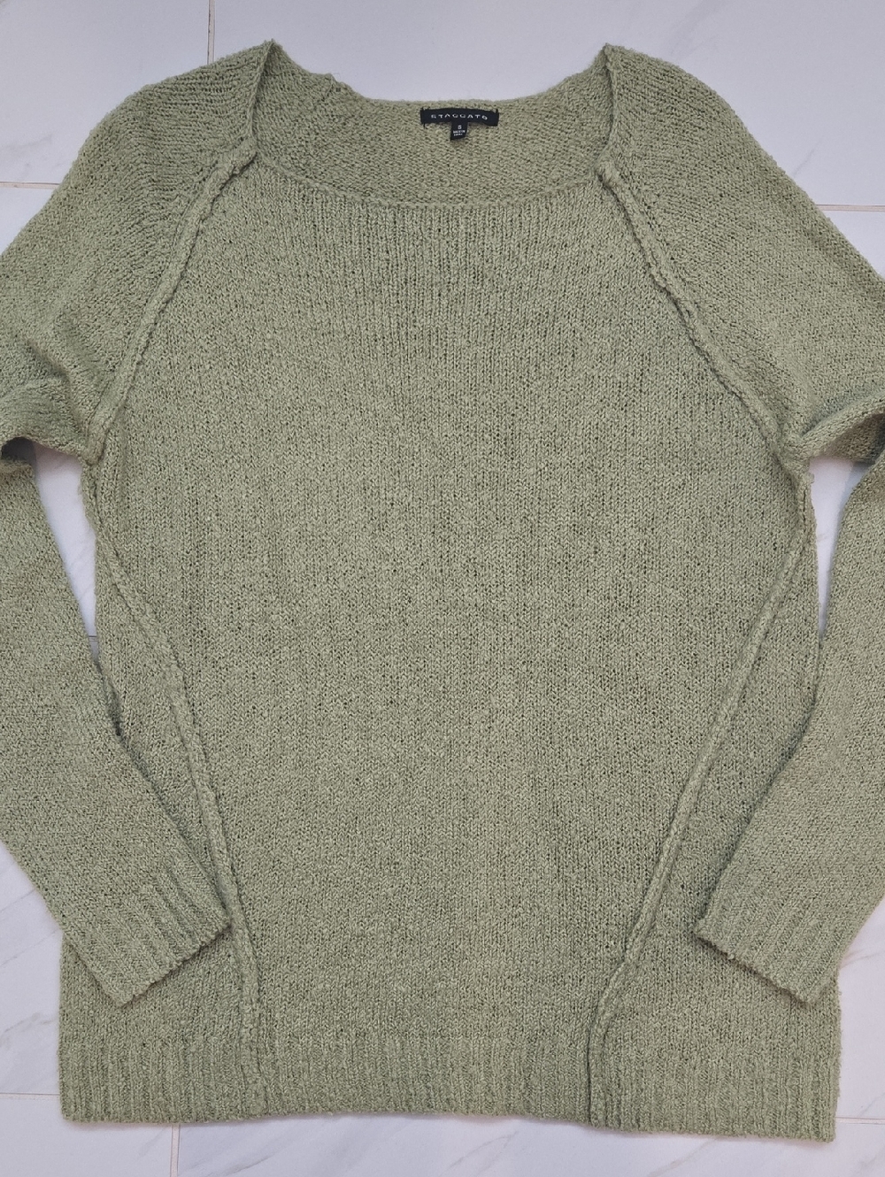 Staccato Sage Green Scoop Neck Knit Sweater